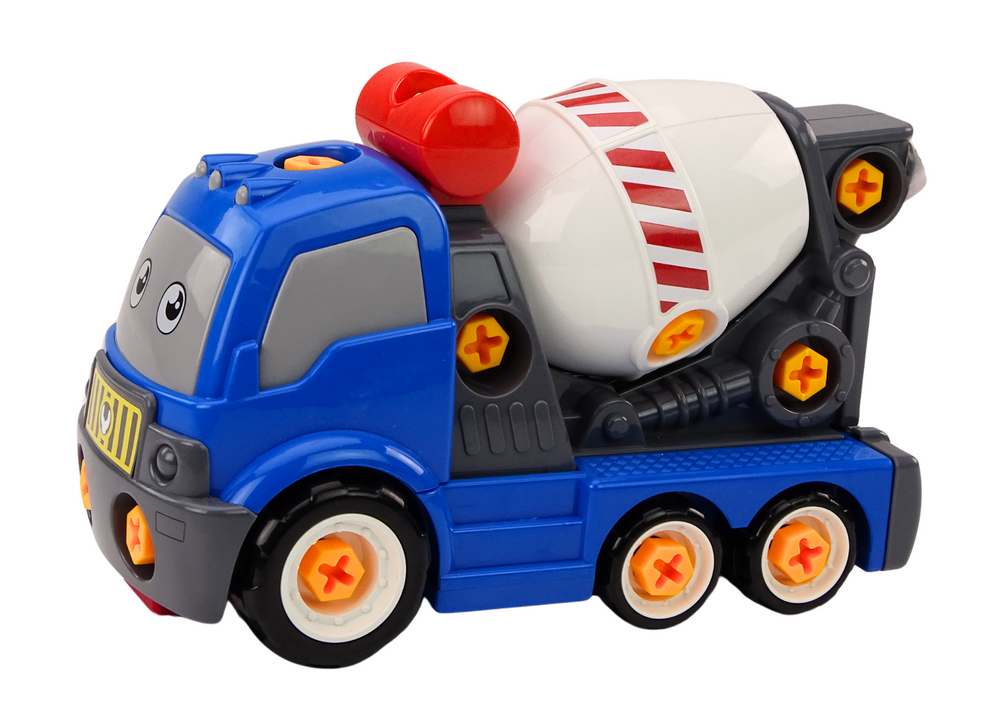 Cartoon Concrete Mixer Truck For Turning DIY Blue