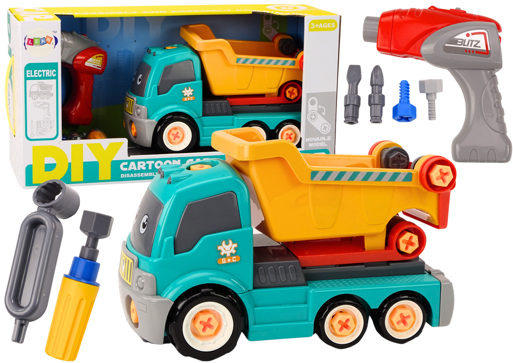 Cartoon Tipper Truck Turning DIY Turquoise