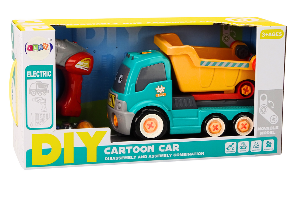 Cartoon Tipper Truck Turning DIY Turquoise