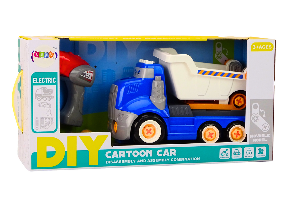 Blue Cartoon Turning Tipper DIY Truck