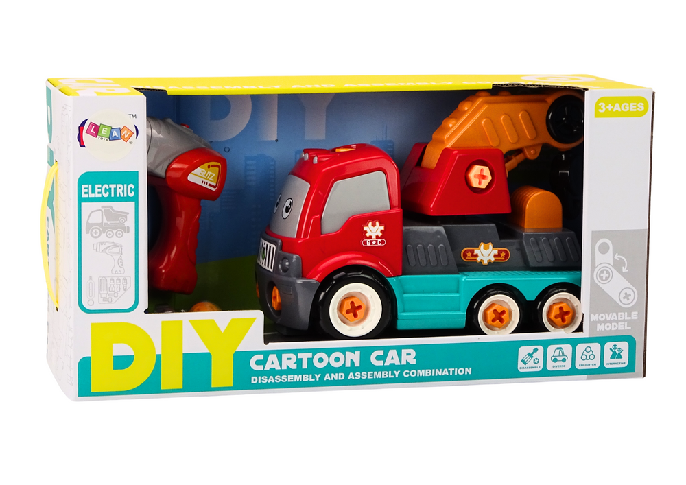 Truck With Hook Cartoon Turning DIY Orange Crane