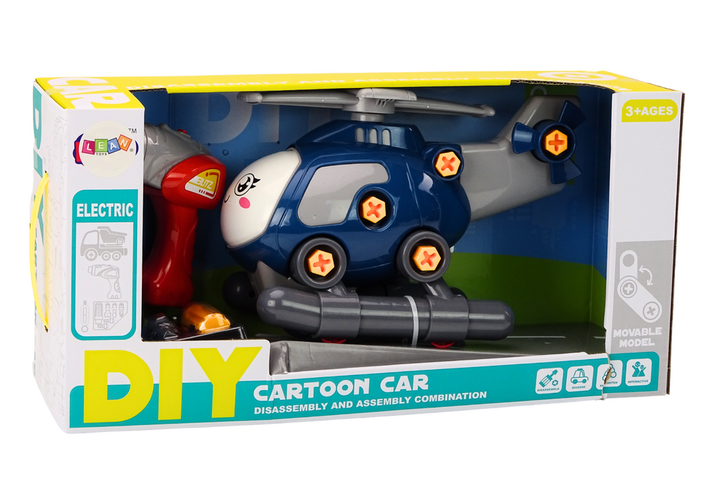 DIY Turning Cartoon Helicopter Blue