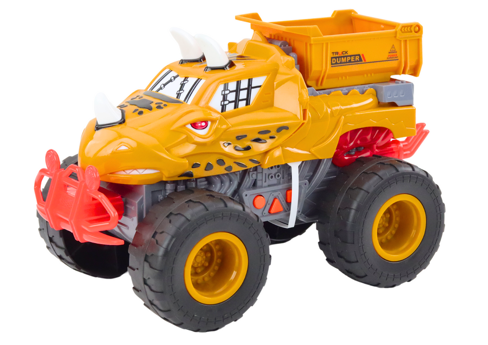 Off-road Car Dinosaur Friction Drive Dump Truck Orange