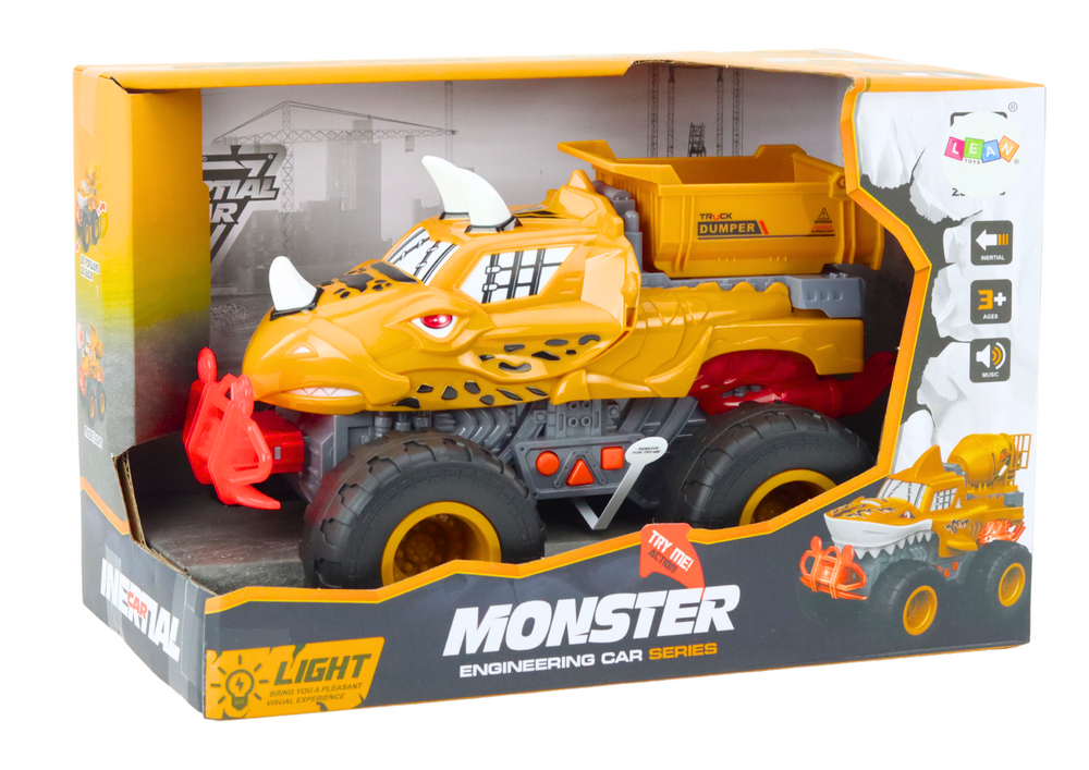 Off-road Car Dinosaur Friction Drive Dump Truck Orange