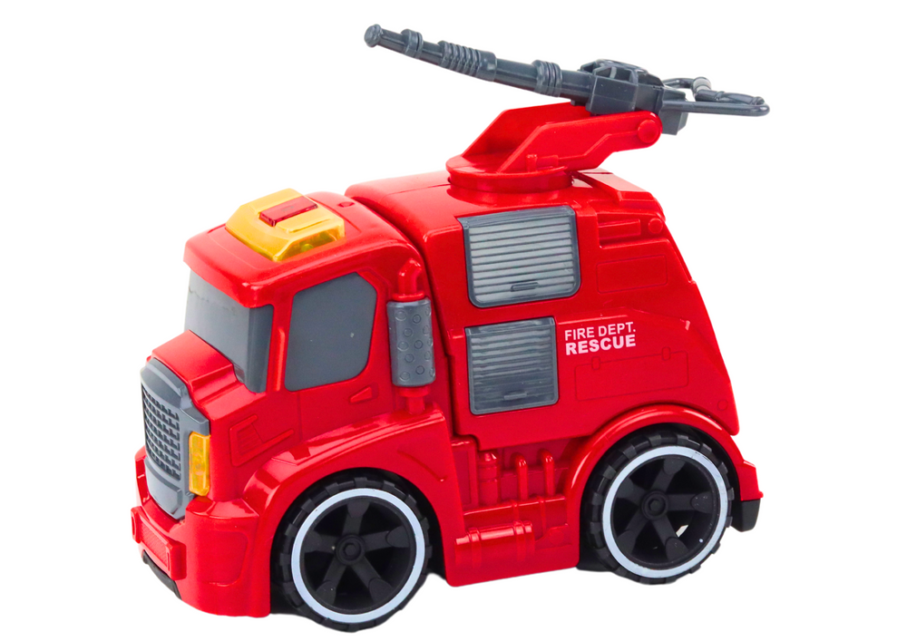 Fire Department Fire Truck Cannon Sounds Lights Drive Red