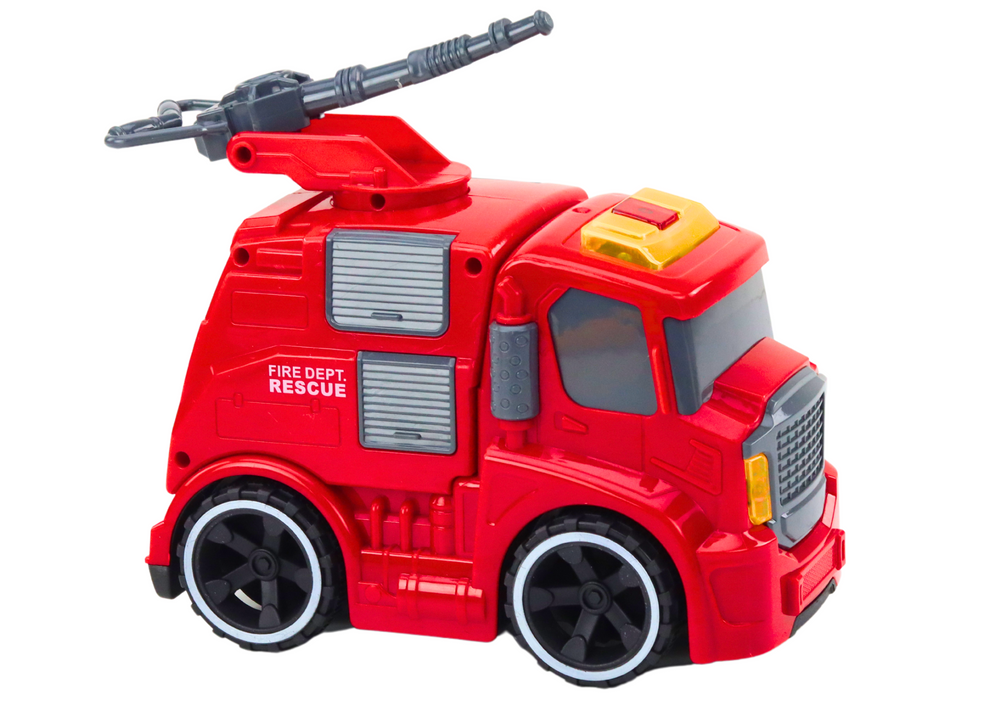 Fire Department Fire Truck Cannon Sounds Lights Drive Red