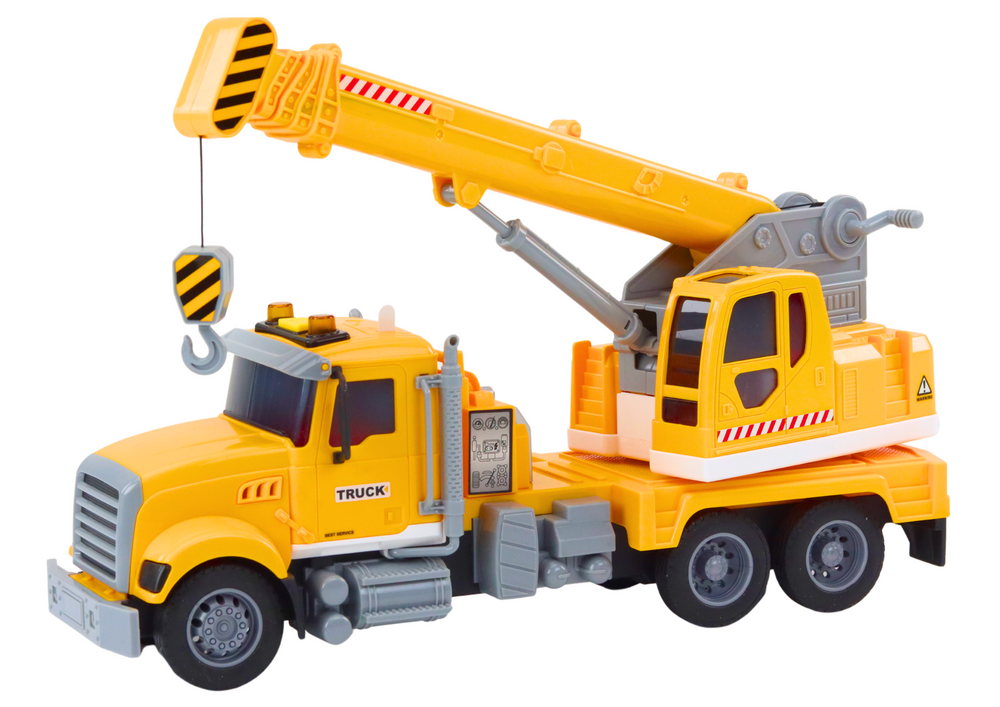 Truck Yellow Crane With Friction Drive Light and Sound Effects