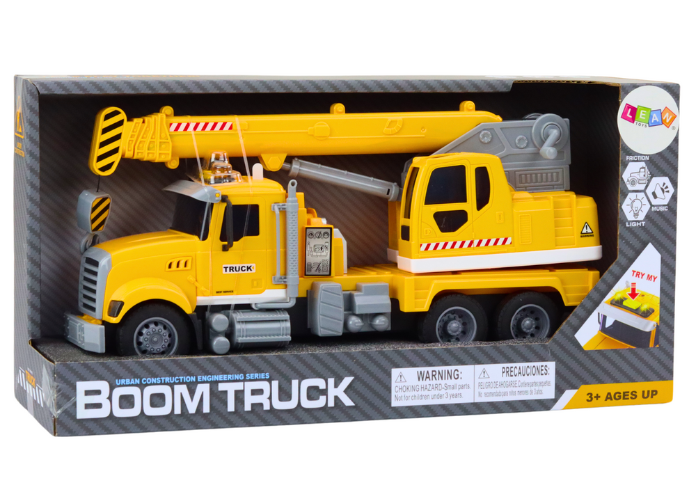 Truck Yellow Crane With Friction Drive Light and Sound Effects