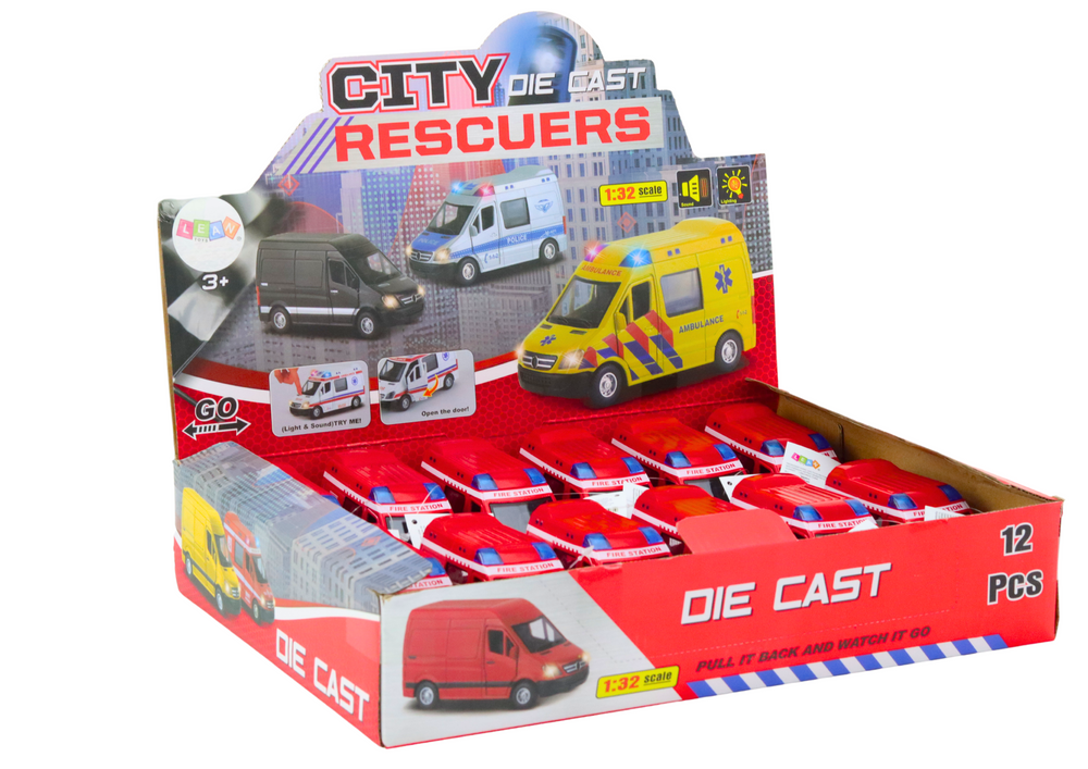 Fire Truck 1:32 Opening Doors Lights Sounds Drive Red