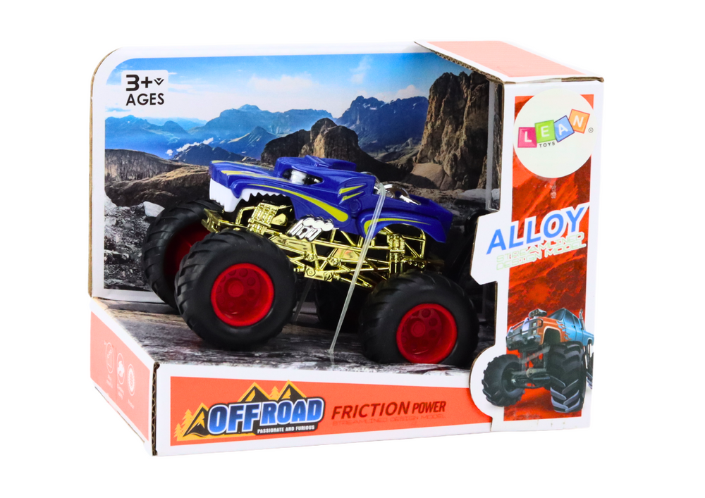 Toy Car Off-Road Vehicle Big Rubber Wheels Blue