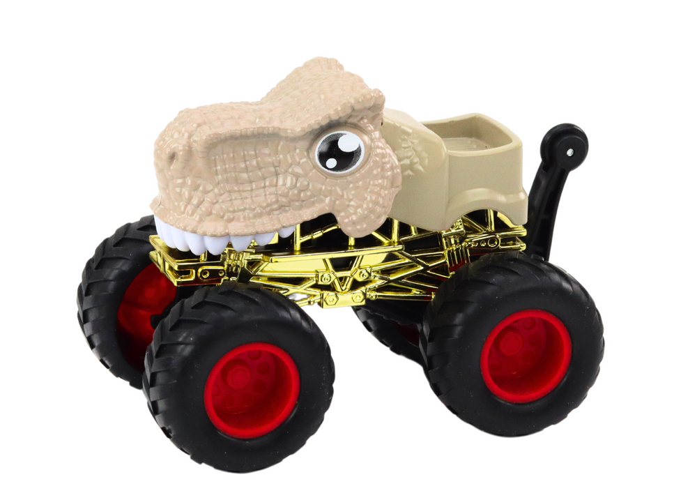 Dinosaur Off-Road Car with Large Rubber Wheels, Beige