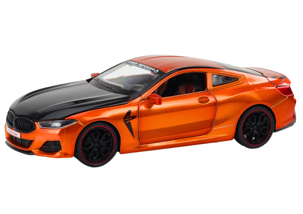 Sports Car Metal Friction Drive Openable Elements 1:24 Orange