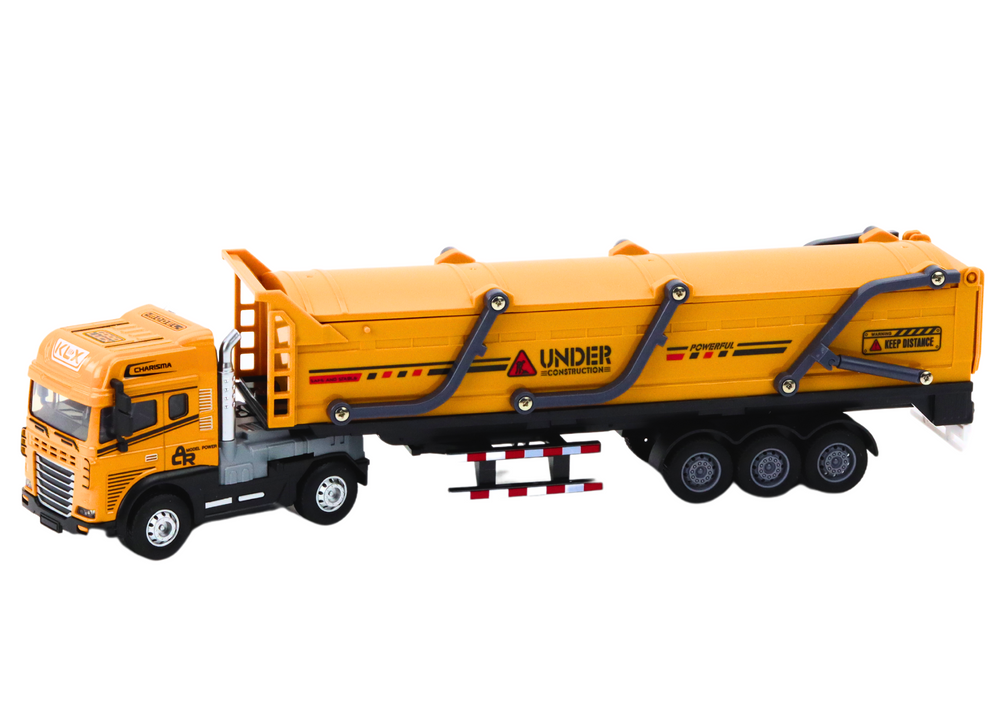 Truck With Trailer TIR Transport Vehicle 1:24 Sounds Lights Yellow