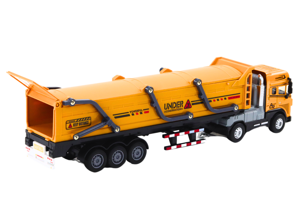 Truck With Trailer TIR Transport Vehicle 1:24 Sounds Lights Yellow