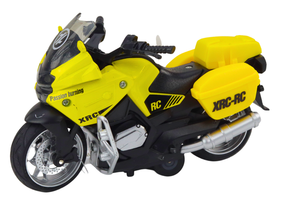 Sports Motorcycle with Friction Drive 3 Designs Yellow Orange White