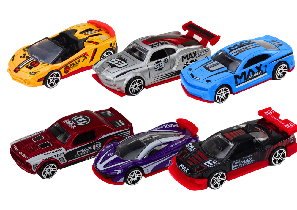 Spring Set 1:64 Sports Cars Metal Vehicles Mix 6 pcs.