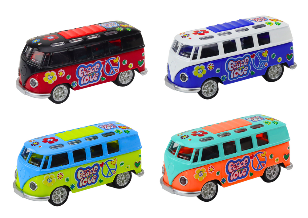 Camper Bus 1:32 Metal Lights Sounds Drive Opening Doors