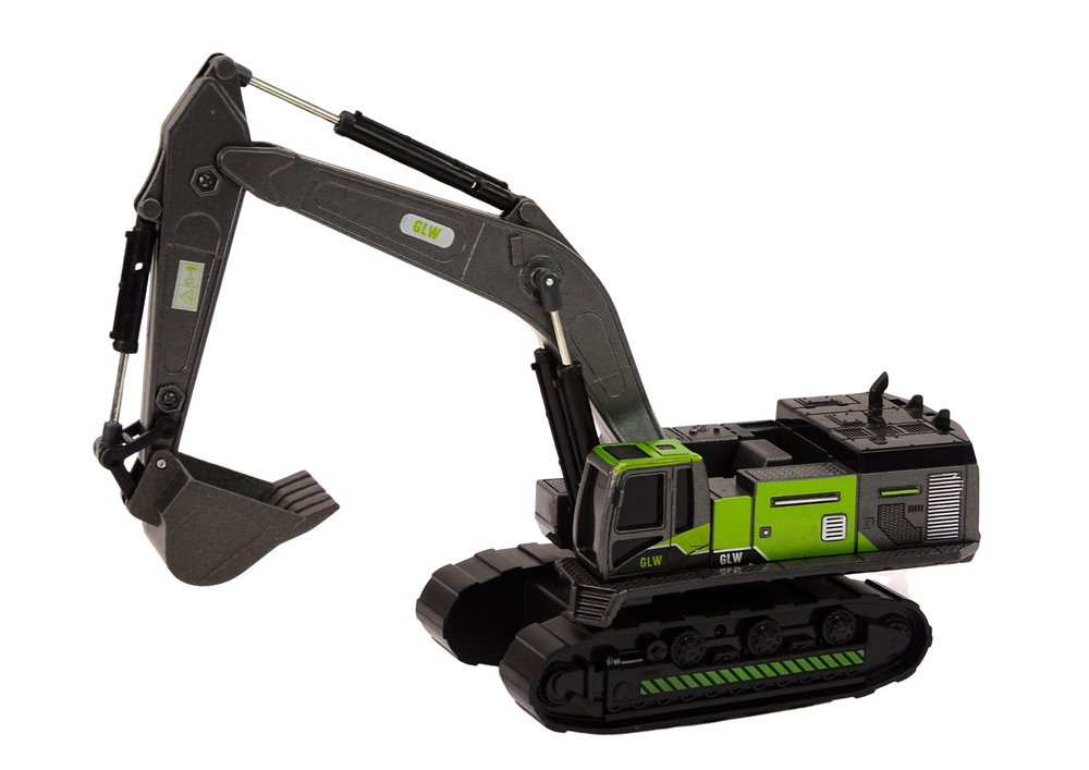 Crawler Excavator Metal Bucket 1:55 Black and Green