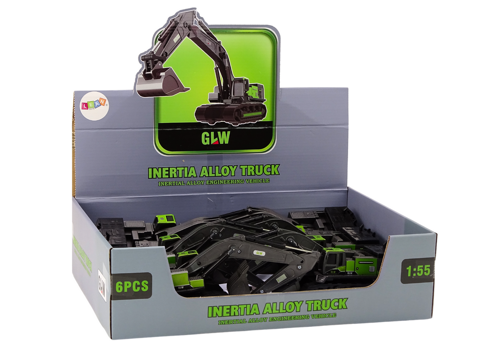 Crawler Excavator Metal Bucket 1:55 Black and Green