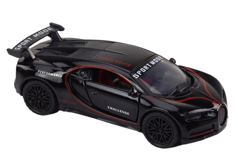 Sports Car Car 1:32 Action Figure Spoiler Metal Black Sounds