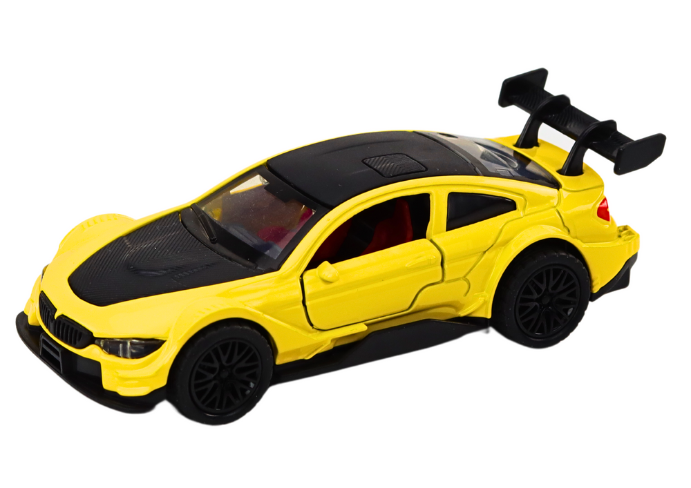 Toy Car Sports Car 1:32 Friction Drive Metal Yellow