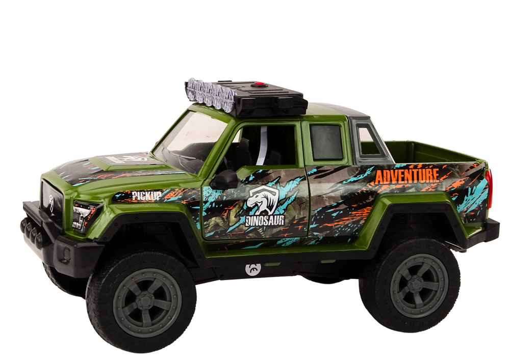 Off-Road Hunting Car Hunter Dinosaur Lights Sounds Green