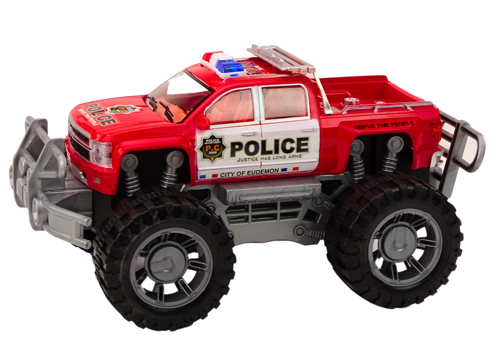 Police Car Pickup Red Off-Road Police Car