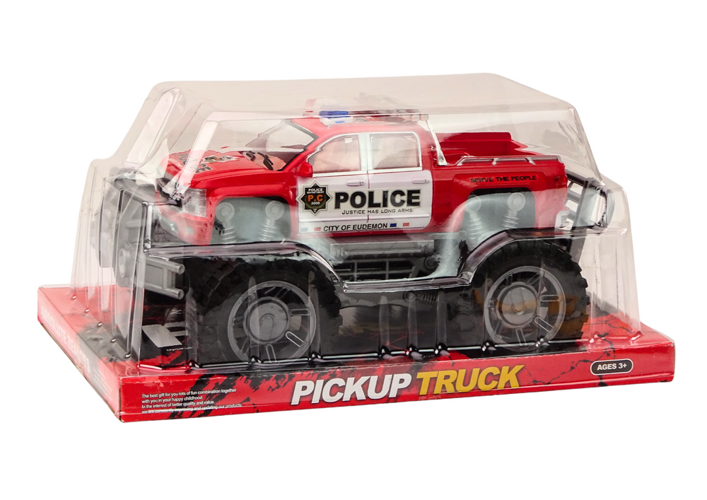 Police Car Pickup Red Off-Road Police Car