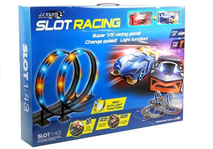 Racing Track 2 Cars Controllers Loop Lights Slot Cars