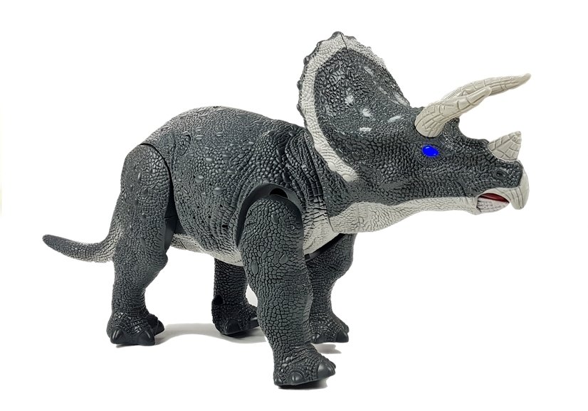 Large Battery Operated Dinosaur Triceratops Gray