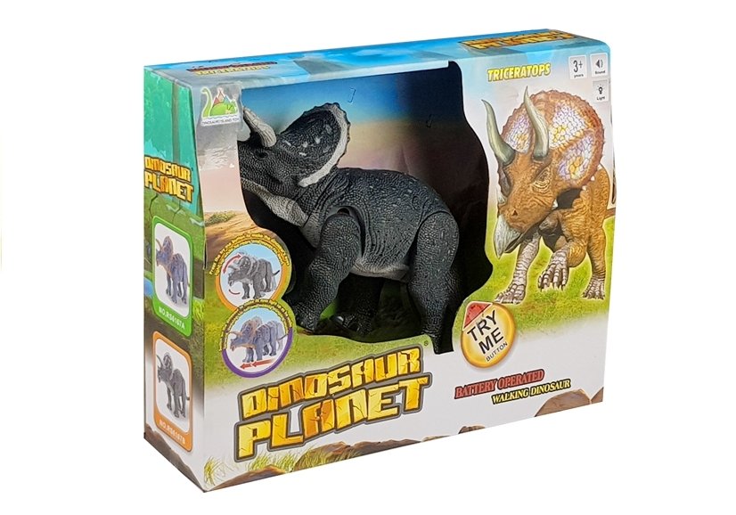 Large Battery Operated Dinosaur Triceratops Gray