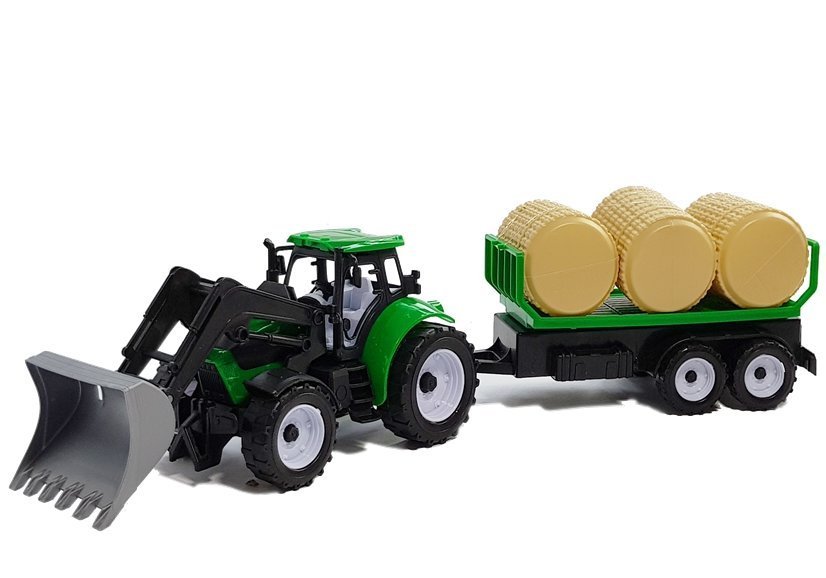 Tractor with Hay Bale Trailer and Tanker