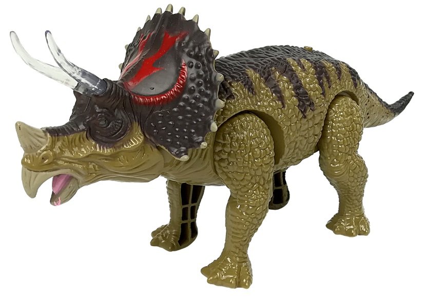 Dinosaur Triceratops Rex Battery Operated Green