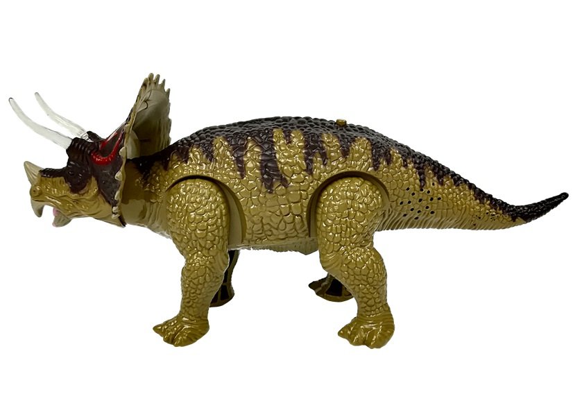 Dinosaur Triceratops Rex Battery Operated Green