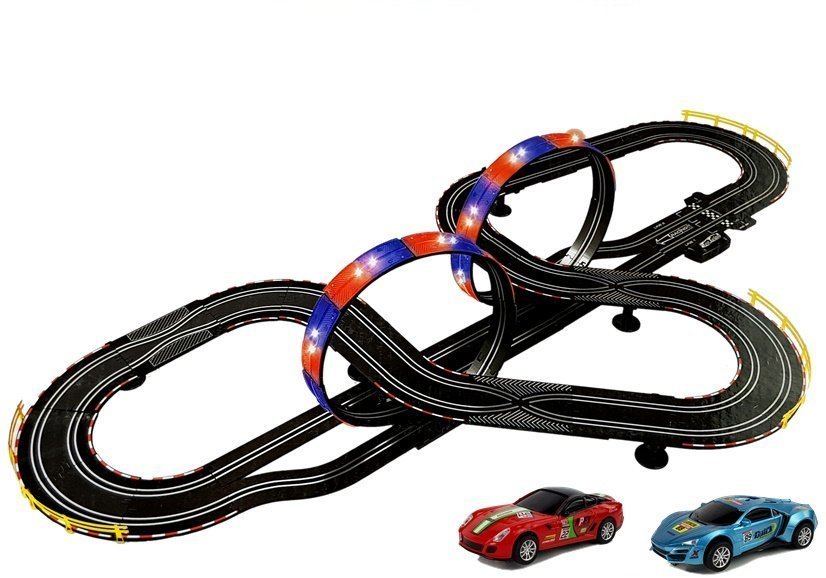 Race Track 2 Cars Top Turbo Lights 7.6 m long