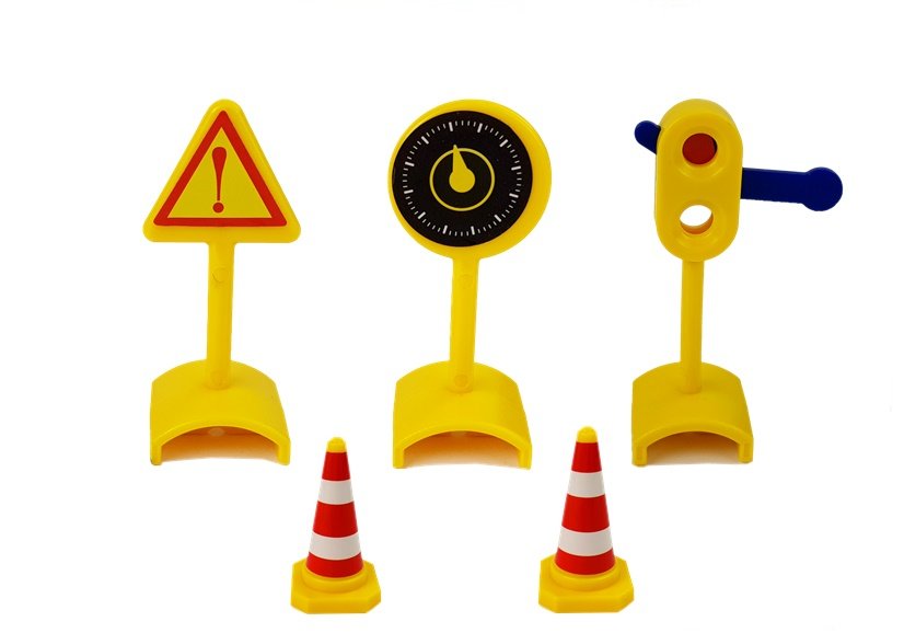 Set Gas Station Toy Car Road Signs Light Sound