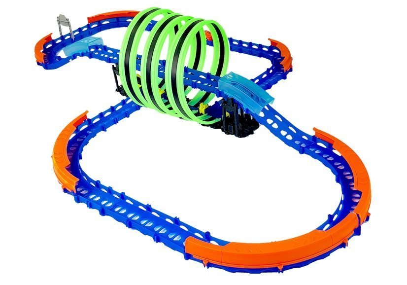 Racing Track Glowing in the Dark with Loops and Remote-Controlled Car