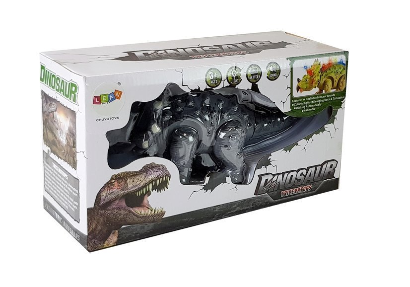 Dinosaur on Battery Triceratops Gray