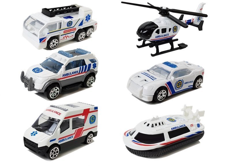 Ambulance Vehicle Set 1:64 6 Pieces