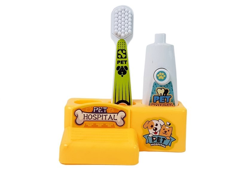 Dentist's Small Doctor's Kit Dog. Toothbrush. Squeezed Toothpaste.