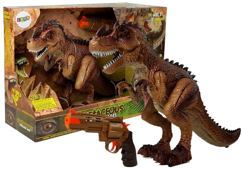 Moving Tyrannosaurus Dinosaur with Gun Sound Light Yellow