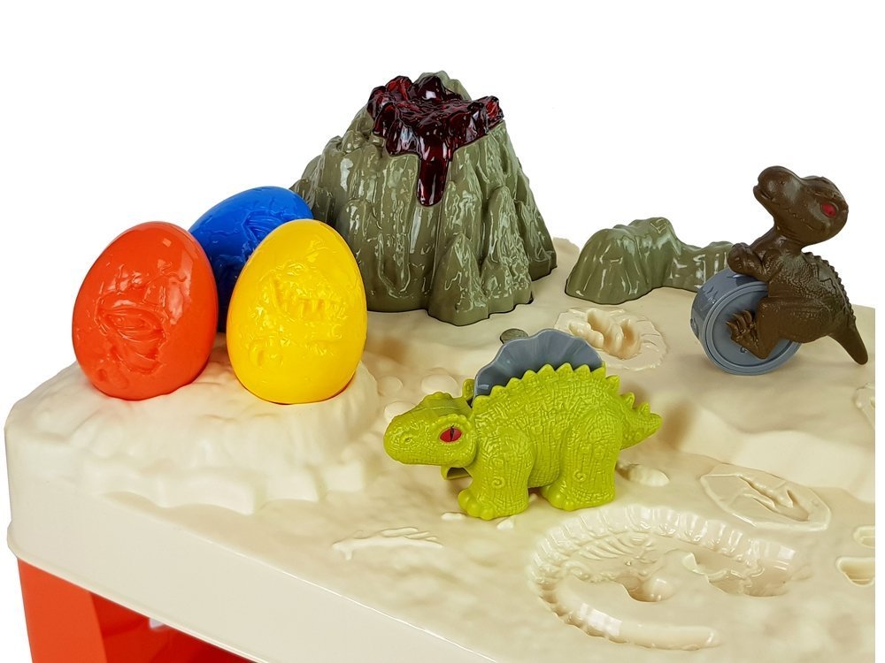 Daisy Play Dough Table Dinosaurs Eggs Mould Volcano with Glowing Lava 4 Colours