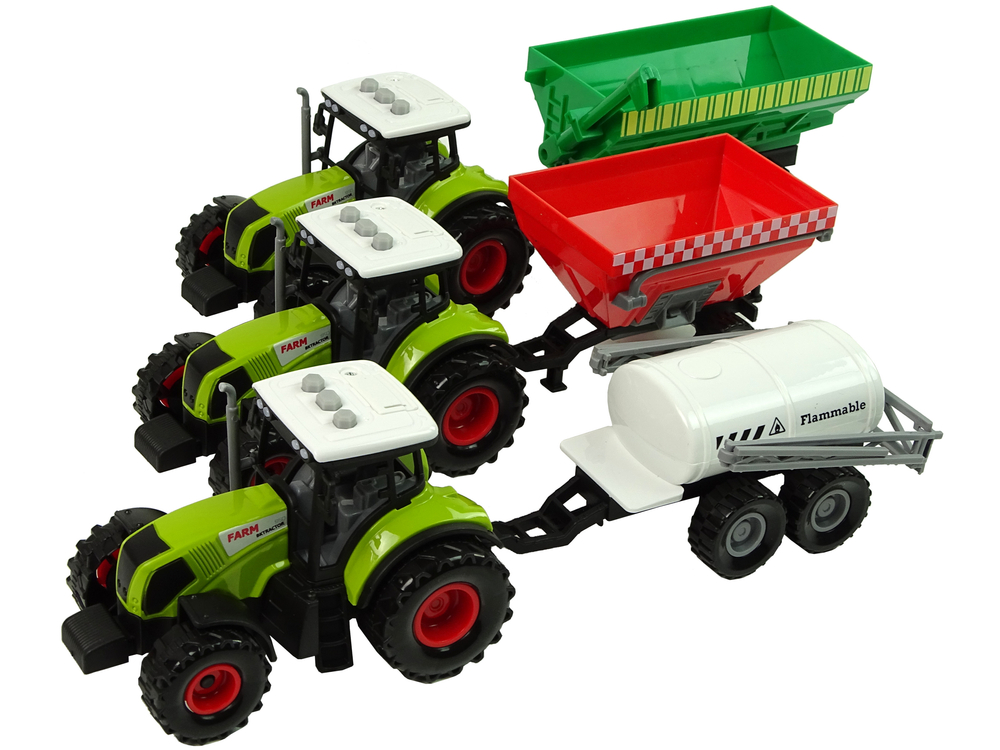 Three Tractor Trailer Sprayer Farm Tractor Set