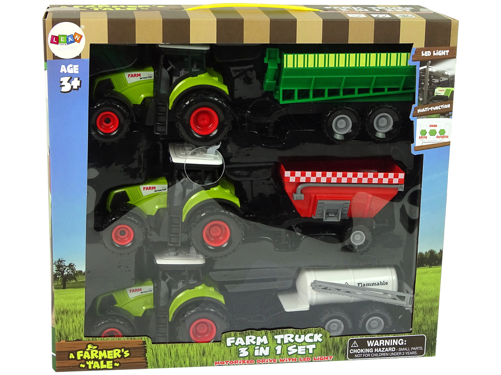 Three Tractor Trailer Sprayer Farm Tractor Set