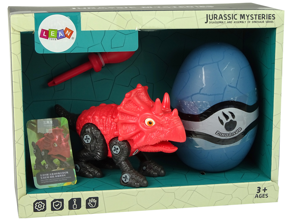 Set Dinosaur Triceratops with Egg DIY Screwdriver