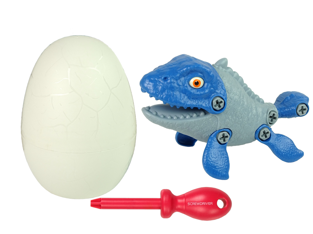 Set Dinosaur Mosasaur with Egg DIY Screwdriver Blue