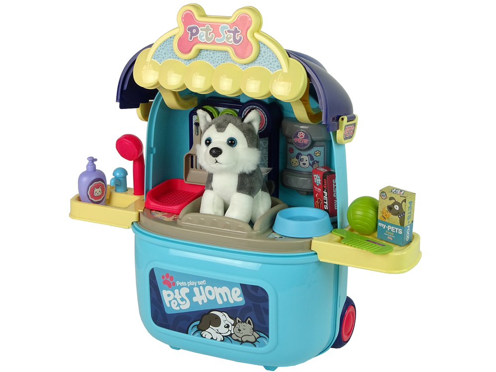 Beauty Salon Set For Dog Pet in Suitcase Backpack Blue