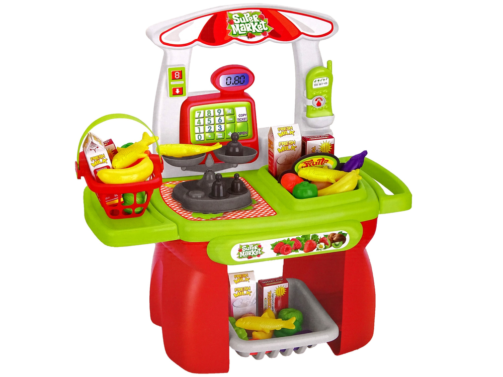 Supermarket Set Shop Basket Scale Groceries