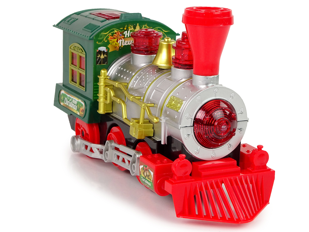 Christmas Locomotive Lights Sound Green Battery Operated