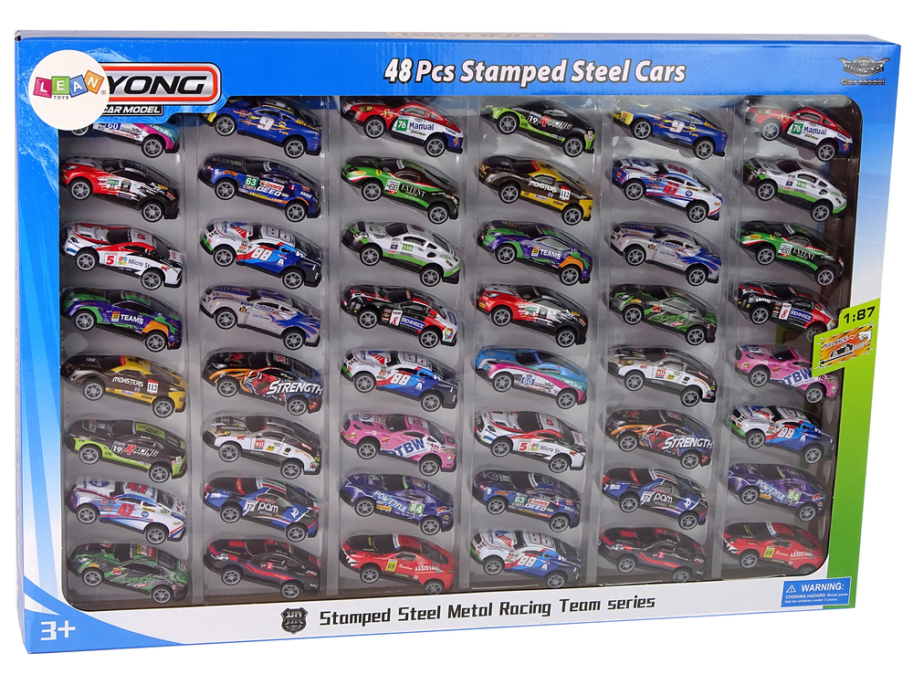 Set of Metal Sports Cars Resoraks Various Colours 48 Pieces